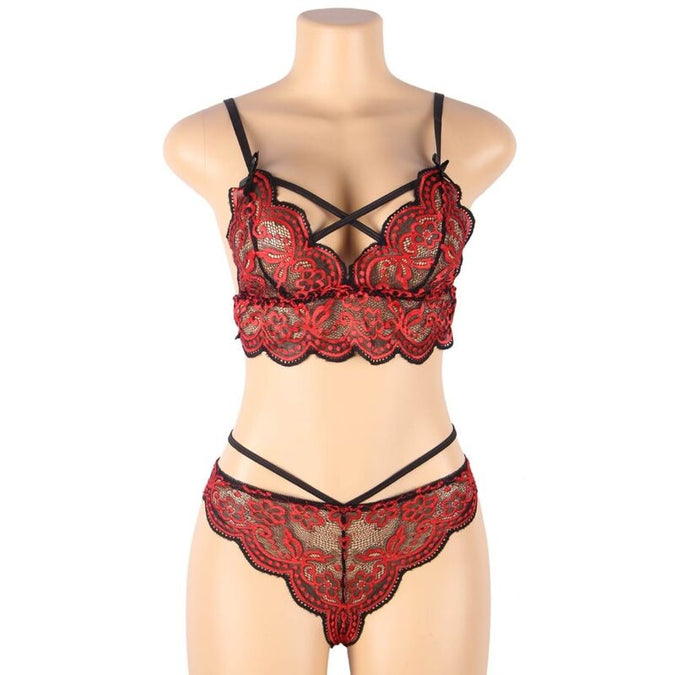 SUBBLIME - SET Tweedelige set Kanten Top en Slipje S/M
