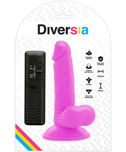 DIVERSIA - FLEXIBLE VIBRATING DILDO PURPLE 17 CM -O- 3.3 CM DIVERSIA - FLEXIBLE VIBRATING DILDO PURPLE 17 CM -O- 3.3 CM