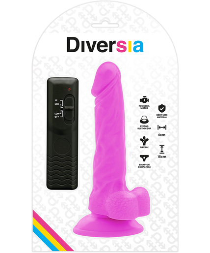 DIVERSIA - FLEXIBLE VIBRATING DILDO PURPLE 18 CM -O- 4 CM DIVERSIA - FLEXIBLE VIBRATING DILDO PURPLE 18 CM -O- 4 CM