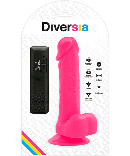 DIVERSIA - FLEXIBLE VIBRATING DILDO PINK 20.5 CM -O- 4.2 CM DIVERSIA - FLEXIBLE VIBRATING DILDO PINK 20.5 CM -O- 4.2 CM