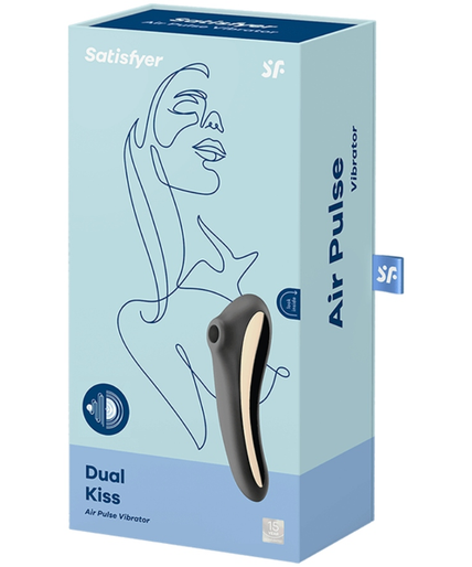 Satisfyer – Dual Kiss Air Pulse Vibrator Zwart Satisfyer – Dual Kiss Air Pulse Vibrator Zwart