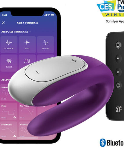 SATISFYER - DOUBLE FUN PARTNER VIBRATOR PURPLE SATISFYER - DOUBLE FUN PARTNER VIBRATOR PURPLE