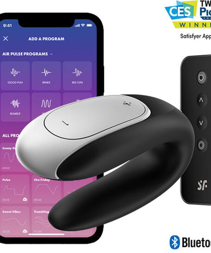 Satisfyer – Double Fun Partner Vibrator Zwart Satisfyer – Double Fun Partner Vibrator Zwart
