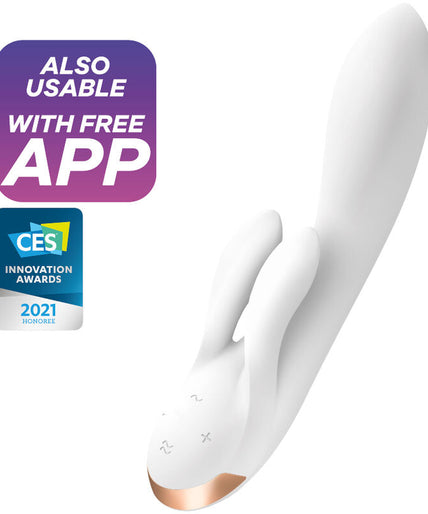 SATISFYER - DOUBLE FLEX VIBRATOR APP WHITE SATISFYER - DOUBLE FLEX VIBRATOR APP WHITE