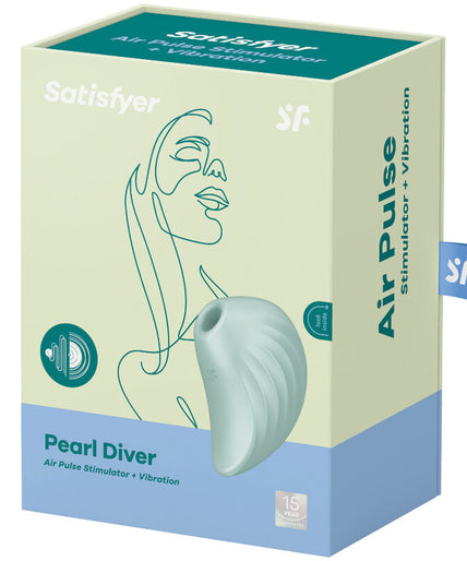 SATISFYER - PEARL DIVER AIR PULSE STIMULATOR & VIBRATOR GREEN SATISFYER - PEARL DIVER AIR PULSE STIMULATOR & VIBRATOR GREEN