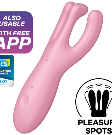 SATISFYER - THREESOME 4 VIBRATOR APP PINK SATISFYER - THREESOME 4 VIBRATOR APP PINK