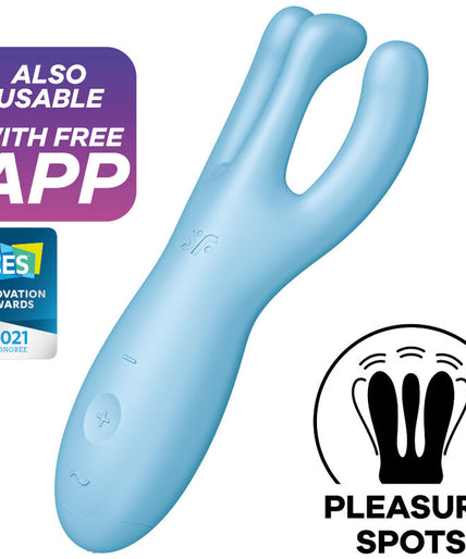 SATISFYER - THREESOME 4 VIBRATOR APP BLUE SATISFYER - THREESOME 4 VIBRATOR APP BLUE
