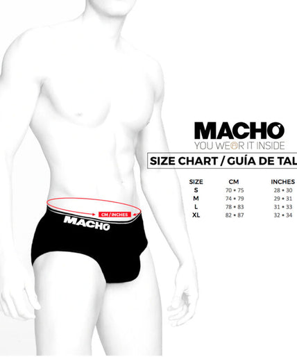 MACHO - MS24R BRIEF UNDERPANTS DARK RED XL MACHO - MS24R BRIEF UNDERPANTS DARK RED XL
