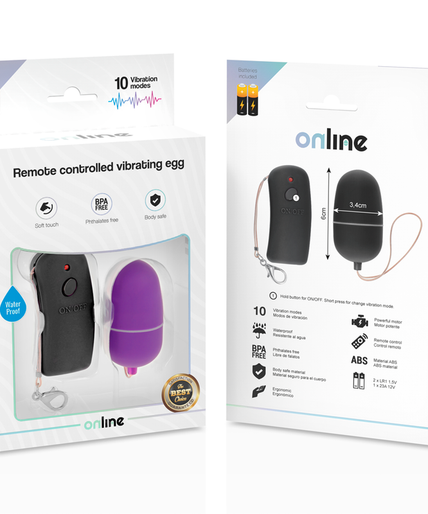 ONLINE - REMOTE CONTROLLED VIBRATING EGG PURPLE ONLINE - REMOTE CONTROLLED VIBRATING EGG PURPLE
