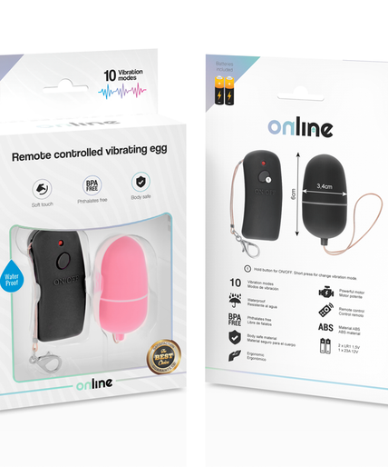 ONLINE - REMOTE CONTROLLED VIBRATING EGG PINK ONLINE - REMOTE CONTROLLED VIBRATING EGG PINK