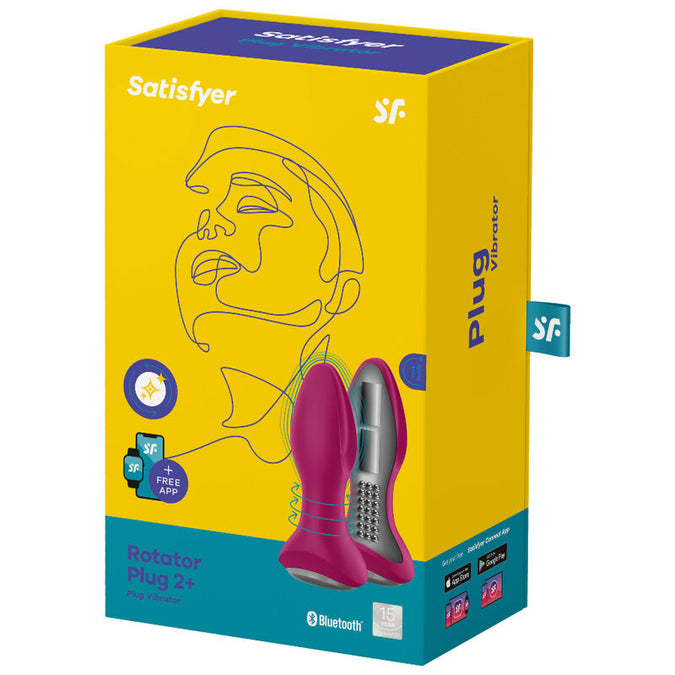 SATISFYER - ROTATOR PLUG 2+ VIBRERENDE PLUG APP ROOD