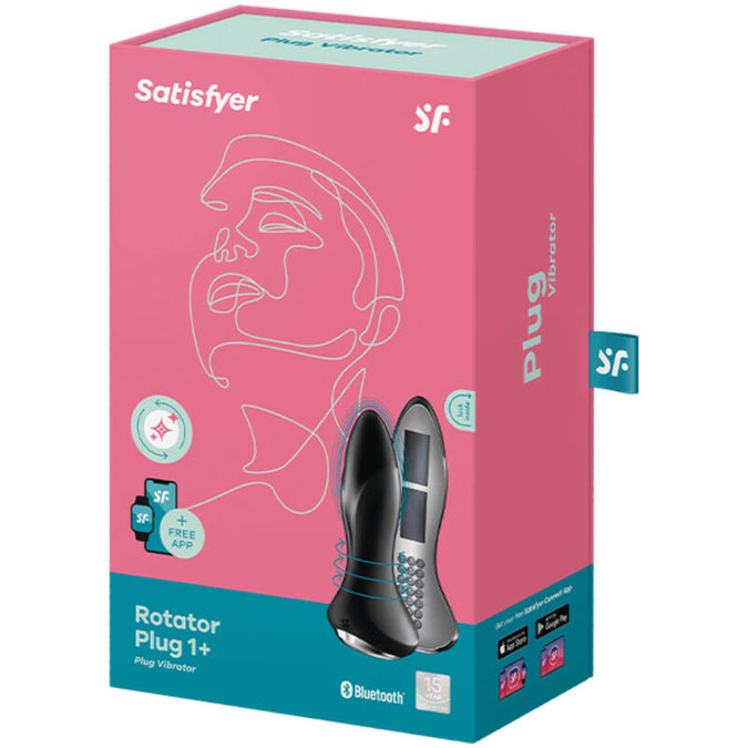 SATISFYER - ROTATOR PLUG 1+ TRILLENDE PLUG APP ZWART