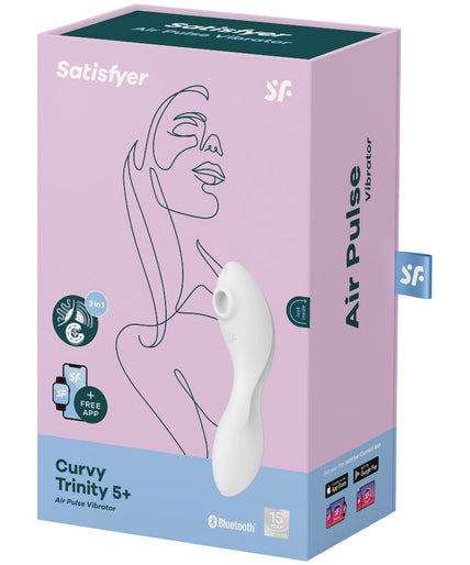 Satisfyer – Curvy Trinity 5 luchtdrukstimulator en vibrator met app, wit Satisfyer – Curvy Trinity 5 luchtdrukstimulator en vibrator met app, wit
