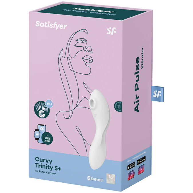 Satisfyer – Curvy Trinity 5 Air Pulse Stimulator & Vibrator App White