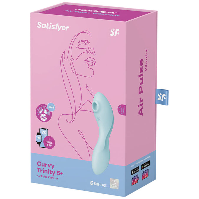 Satisfyer – Curvy Trinity 5 Air Pulse Stimulator & Vibrator App Blue
