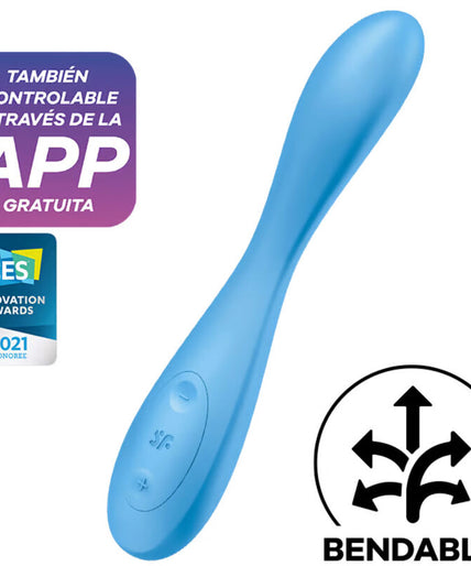 SATISFYER - G-SPOT FLEX 4+ MULTI VIBRATOR APP BLUE SATISFYER - G-SPOT FLEX 4+ MULTI VIBRATOR APP BLUE