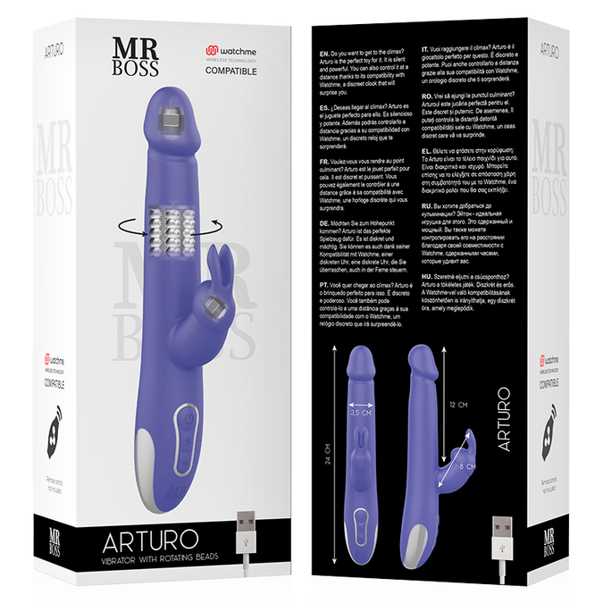 MR BOSS - ARTURO VIBRATOR & ROTATOR + WATCHME AFSTANDSBEDIENING