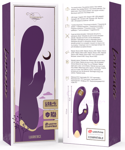 TREASURE - LAURENCE RABBIT VIBRATOR + WATCHME REMOTE CONTROL TREASURE - LAURENCE RABBIT VIBRATOR + WATCHME REMOTE CONTROL