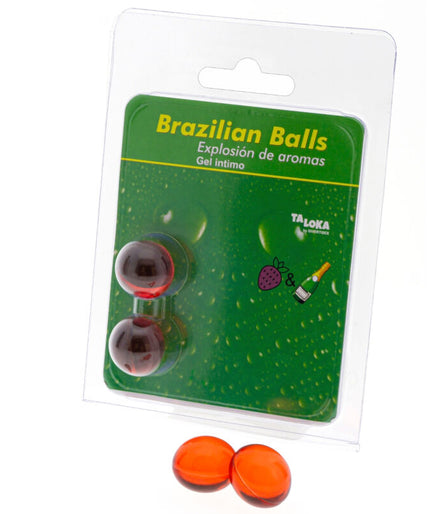 TALOKA - 2 BRAZILIAN BALLS STRAWBERRIES & CHAMPAGNE INTIMATE GEL TALOKA - 2 BRAZILIAN BALLS STRAWBERRIES & CHAMPAGNE INTIMATE GEL