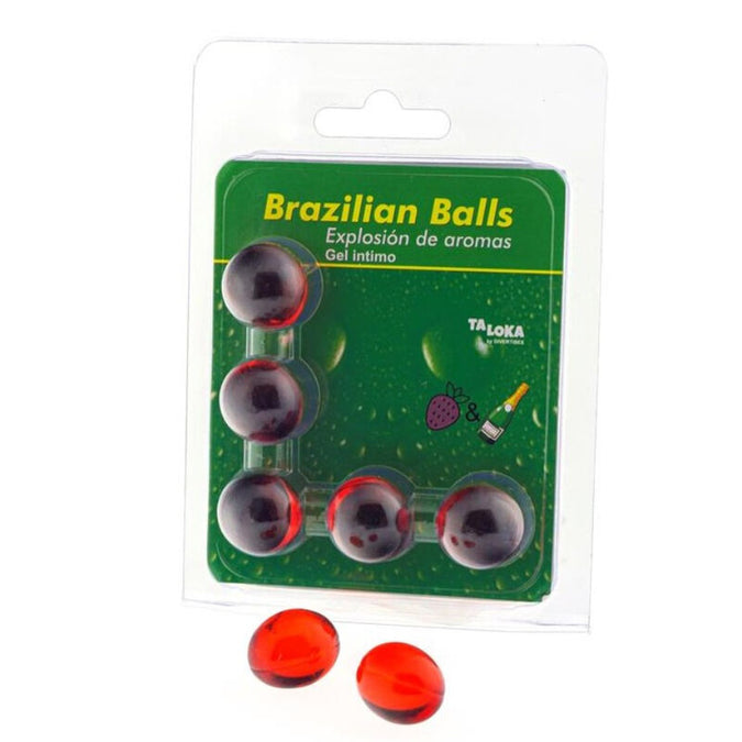 TALOKA - 5 BRAZILIAANSE BALLEN AARDBEI & CHAMPAGNE INTIEMGEL