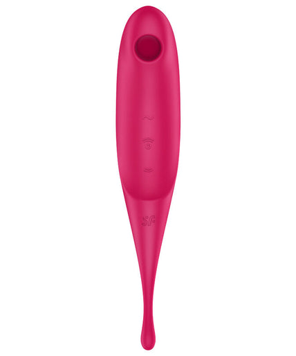 SATISFYER - TWIRLING PRO AIR PULSE STIMULATOR & VIBRATOR RED SATISFYER - TWIRLING PRO AIR PULSE STIMULATOR & VIBRATOR RED