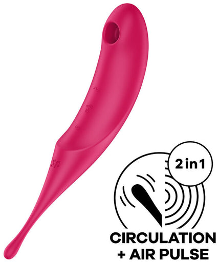 SATISFYER - TWIRLING PRO AIR PULSE STIMULATOR & VIBRATOR RED SATISFYER - TWIRLING PRO AIR PULSE STIMULATOR & VIBRATOR RED