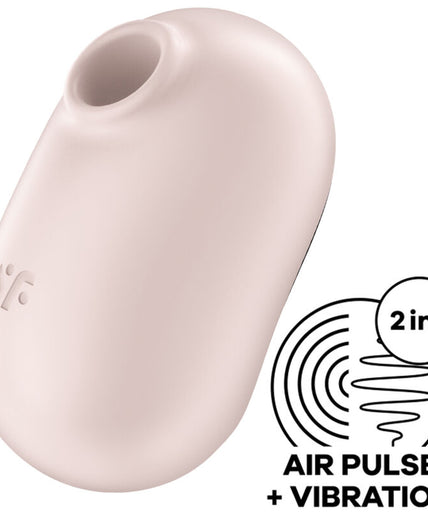 SATISFYER - PRO TO GO 2 DOUBLE AIR PULSE STIMULATOR & VIBRATOR BEIGE SATISFYER - PRO TO GO 2 DOUBLE AIR PULSE STIMULATOR & VIBRATOR BEIGE