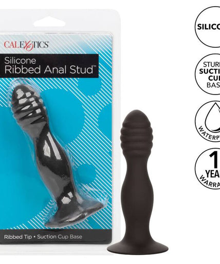 CalExotics – Silicone Ribbed Anal Stud with Suction Cup CalExotics – Silicone Ribbed Anal Stud with Suction Cup