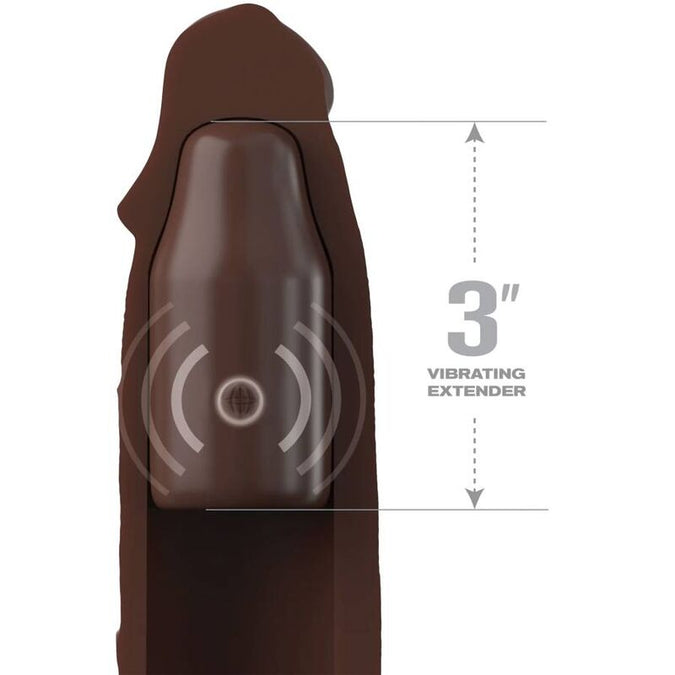 FANTASY X-TENSIONS - PIPEDREAMS SLEEVE 22,86 CM + 7,62 CM PLUG AFSTANDSBEDIENING BRUIN