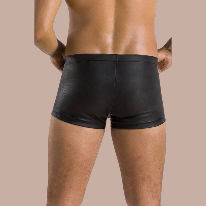 Pleasurements Passion 050 Patrick shorts in zwart, gezien vanaf de achterkant voor een stijlvolle pasvorm.