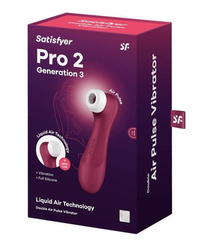 SATISFYER - PRO 2 GENERATION 3 LIQUID AIR TECHNOLOGY WINE RED SATISFYER - PRO 2 GENERATION 3 LIQUID AIR TECHNOLOGY WINE RED