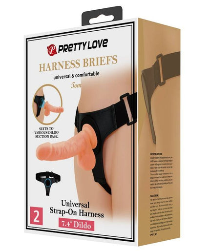 PRETTY LOVE - HARNESS BRIEFS UNIVERSAL HARNESS WITH DILDO TOM 20 CM NATURAL PRETTY LOVE - HARNESS BRIEFS UNIVERSAL HARNESS WITH DILDO TOM 20 CM NATURAL
