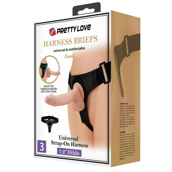 PRETTY LOVE - TUIGJE ONDERBROEK UNIVERSEEL TUIGJE MET DILDO KEVIN 19 CM NATUURLIJK