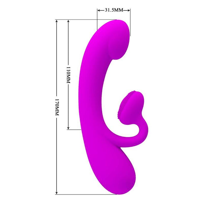 Pretty Love – Oprechte siliconen clitorisstimulator en zuiger paars