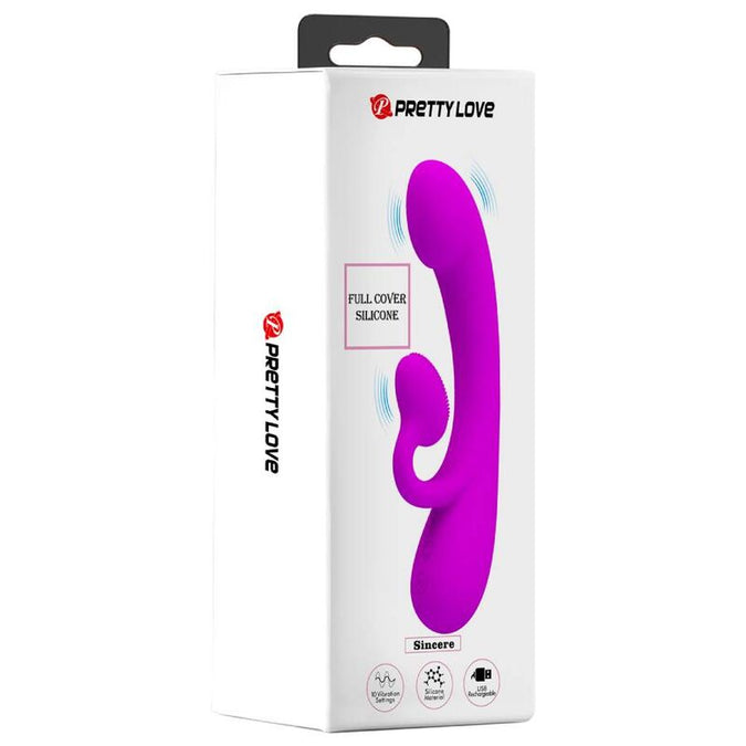 Pretty Love – Oprechte siliconen clitorisstimulator en zuiger paars