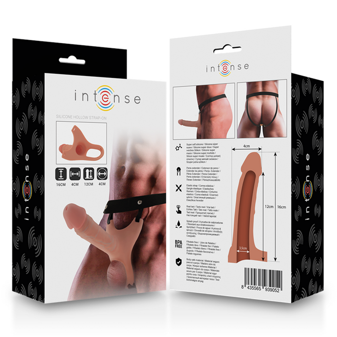 INTENSE - HOLLOW HARNESS MET SILICONEN DILDO 16 X 3,5 CM