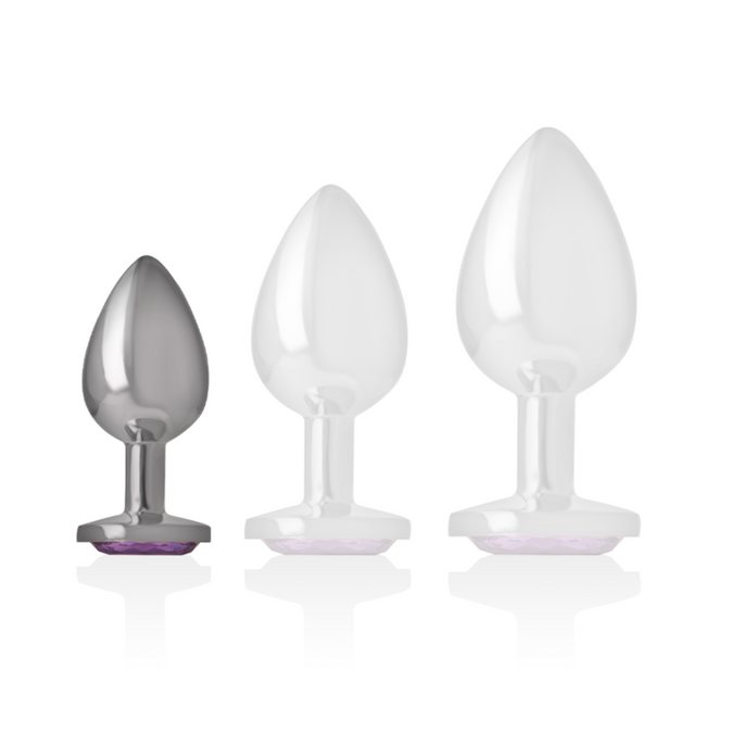 Intense – Aluminum Metal Anal Plug With Violet Crystal Size S