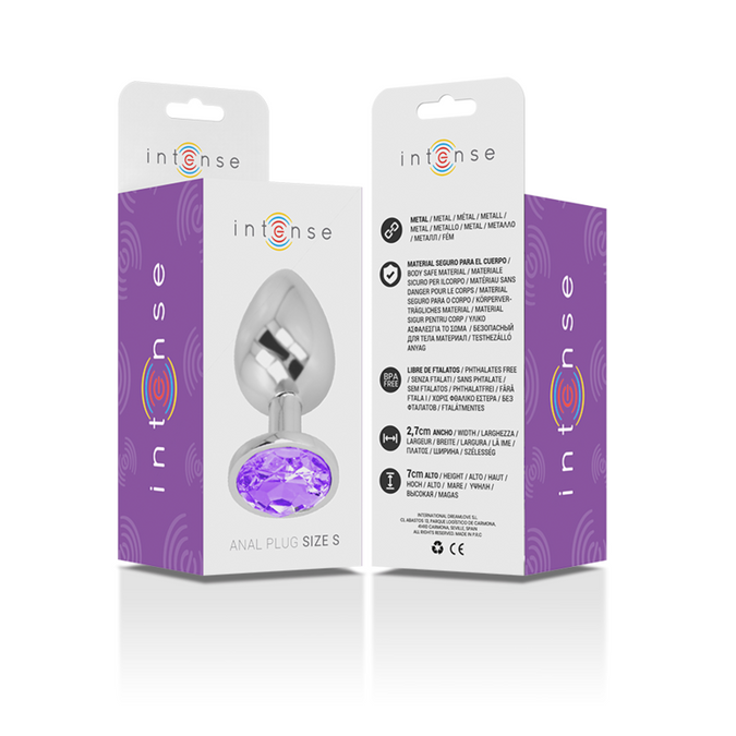 Intense – Aluminum Metal Anal Plug With Violet Crystal Size S
