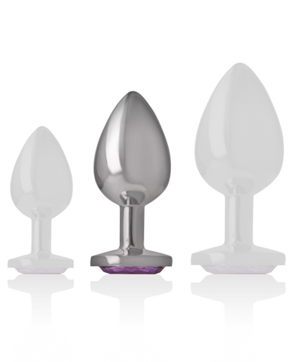 INTENSE - ALUMINUM METAL ANAL PLUG WITH VIOLET CRYSTAL SIZE M INTENSE - ALUMINUM METAL ANAL PLUG WITH VIOLET CRYSTAL SIZE M