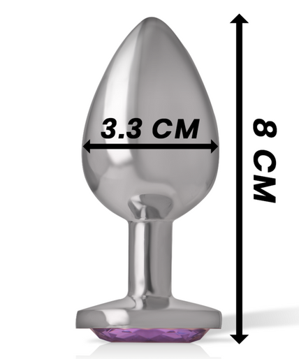 INTENSE - ALUMINUM METAL ANAL PLUG WITH VIOLET CRYSTAL SIZE M INTENSE - ALUMINUM METAL ANAL PLUG WITH VIOLET CRYSTAL SIZE M