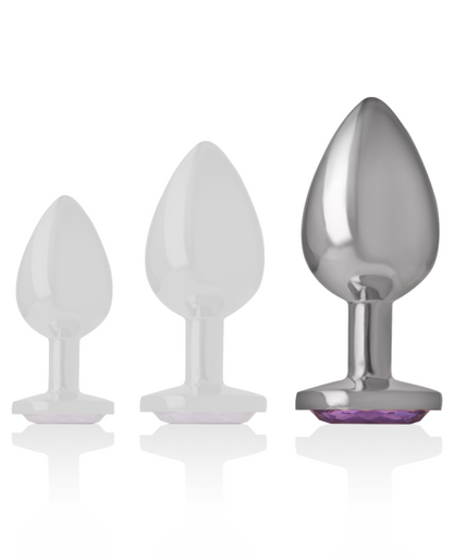 INTENSE - ALUMINUM METAL ANAL PLUG WITH VIOLET CRYSTAL SIZE L INTENSE - ALUMINUM METAL ANAL PLUG WITH VIOLET CRYSTAL SIZE L
