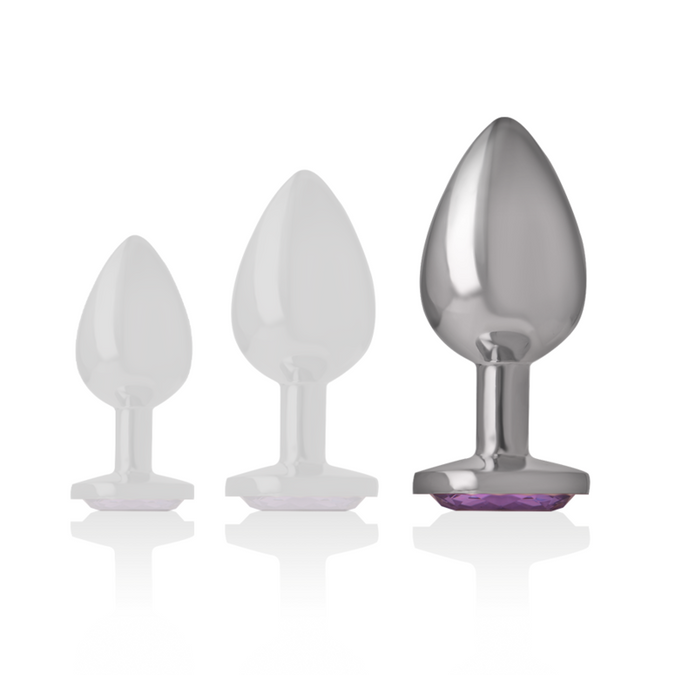 Intense – Aluminum Metal Anal Plug With Violet Crystal Size L