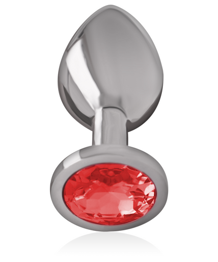 INTENSE - METAL ANAL PLUG WITH RED CRYSTAL SIZE M INTENSE - METAL ANAL PLUG WITH RED CRYSTAL SIZE M