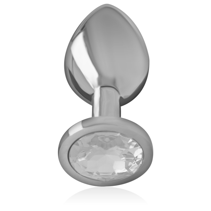 Intense – Aluminium Metall Analplug mit silbernem Kristall Größe M