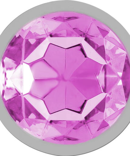 INTENSE - ALUMINUM METAL ANAL PLUG WITH PINK CRYSTAL SIZE M INTENSE - ALUMINUM METAL ANAL PLUG WITH PINK CRYSTAL SIZE M