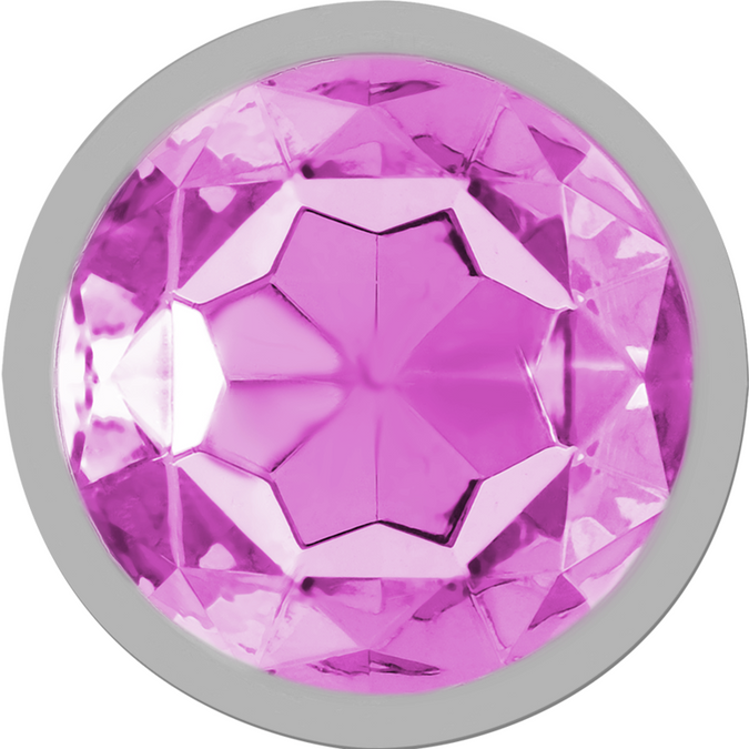 INTENSE - ALUMINIUM METALEN ANALE PLUG MET ROZE KRISTAL MAAT M