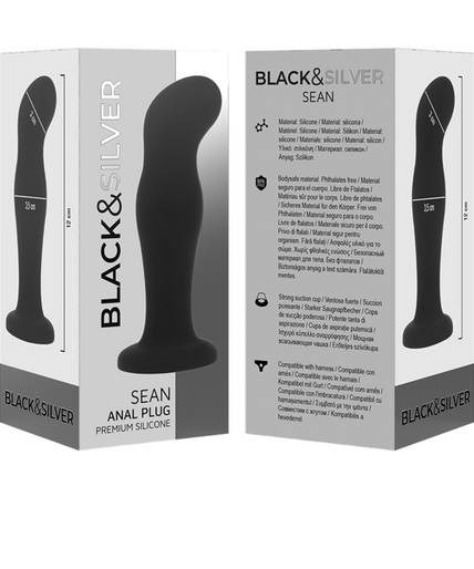 BLACK&SILVER - SEAN PLUG ANAL PREMIUM SILICONE BLACK BLACK&SILVER - SEAN PLUG ANAL PREMIUM SILICONE BLACK