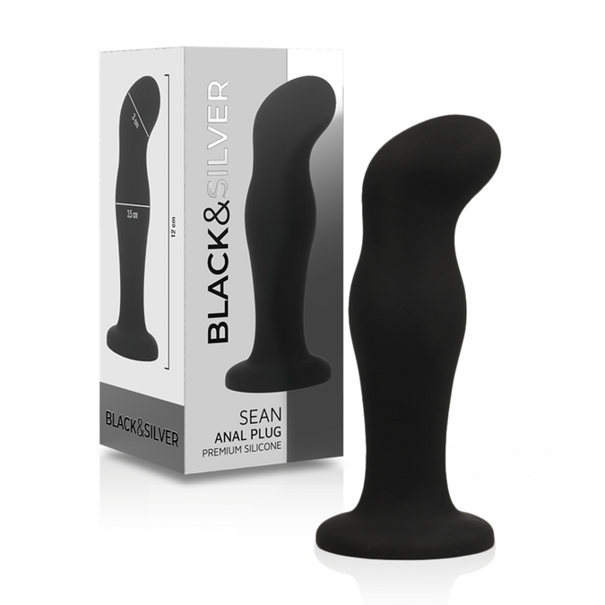 ZWART & ZILVER - SEAN PLUG ANAL PREMIUM SILICONE ZWART