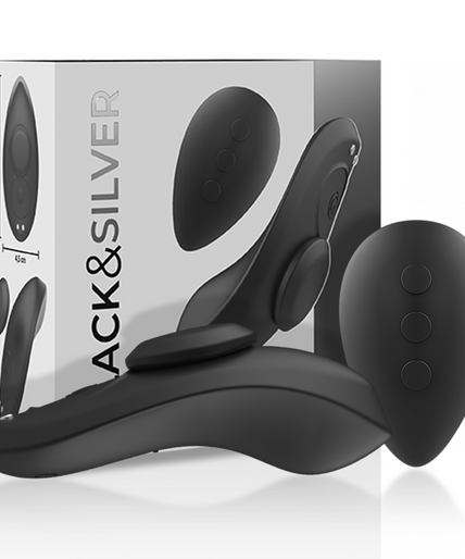 BLACK&SILVER - PRESTON RECHARGEABLE SILICONE VIBRATOR PANTIE BLACK BLACK&SILVER - PRESTON RECHARGEABLE SILICONE VIBRATOR PANTIE BLACK