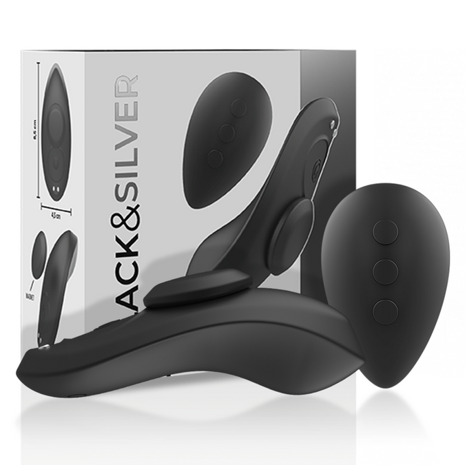 ZWART&ZILVER - PRESTON OPLAADBARE SILICONEN VIBRATOR PANTY ZWART